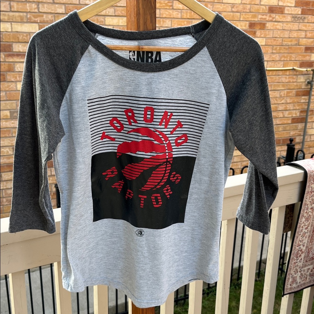 NBA Kids Toronto Raptors Gray and Black Long Tee (Half sleeve)